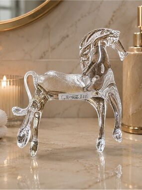 Vintage Lauscha Handblown Glass Horse Figurine – German Art Glass